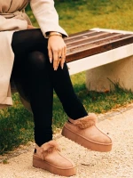 Temaria sötét bézs női papucs textil anyagból