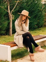 Temaria sötét bézs női papucs textil anyagból