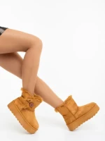 Andara tevebarna női csizma textil anyagból