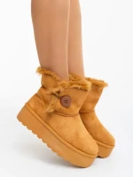 Andara tevebarna női csizma textil anyagból