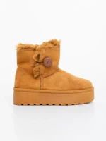 Andara tevebarna női csizma textil anyagból