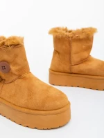 Andara tevebarna női csizma textil anyagból