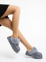 Lyzbeth szürke női papucs textil anyagból