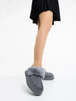 Lyzbeth szürke női papucs textil anyagból