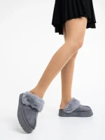 Lyzbeth szürke női papucs textil anyagból