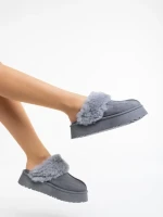 Lyzbeth szürke női papucs textil anyagból