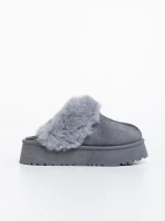 Lyzbeth szürke női papucs textil anyagból