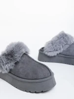 Lyzbeth szürke női papucs textil anyagból