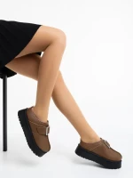 Aulii khaki női papucs ökológiai bőrből