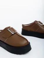 Aulii khaki női papucs ökológiai bőrből