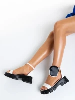 Elantra fehér női szandál, műbőrből készült