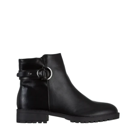 Belmira fekete női bokacsizma, műbőrből készült