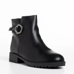 Belmira fekete női bokacsizma, műbőrből készült