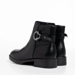 Belmira fekete női bokacsizma, műbőrből készült