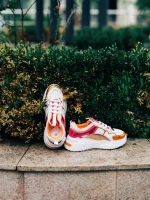 Reena narancssárga női sport cipő ökológiai bőrből és textil anyagból