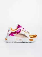 Reena narancssárga női sport cipő ökológiai bőrből és textil anyagból