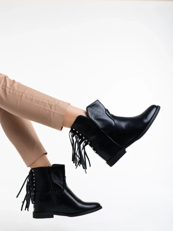 Charo fekete női bokacsizma ökológiai bőrből