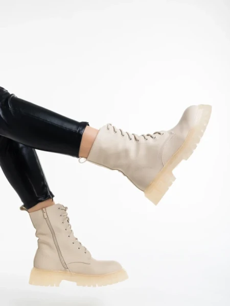 Maryse bézs női bakancs ökológiai bőrből