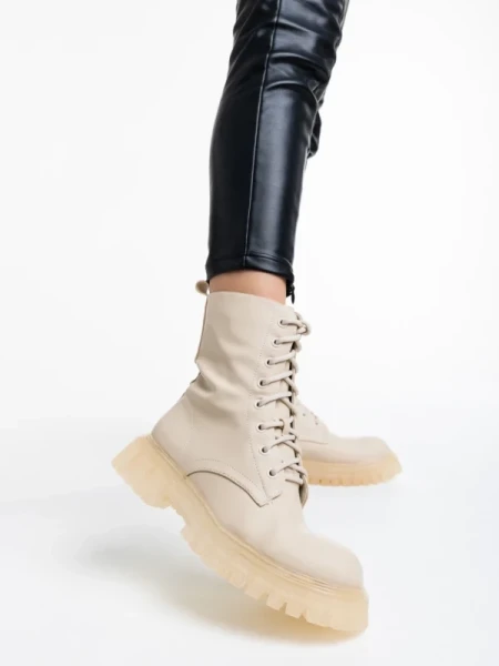 Maryse bézs női bakancs ökológiai bőrből