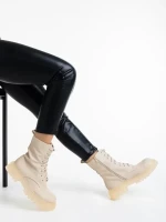 Maryse bézs női bakancs ökológiai bőrből