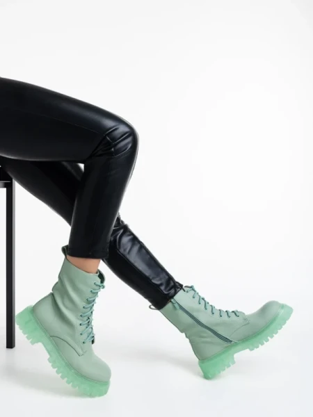 Maryse zöld női bakancs ökológiai bőrből