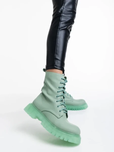 Maryse zöld női bakancs ökológiai bőrből