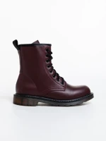 Tierra gránátszínű női bakancs lakkozott ökológiai bőrből