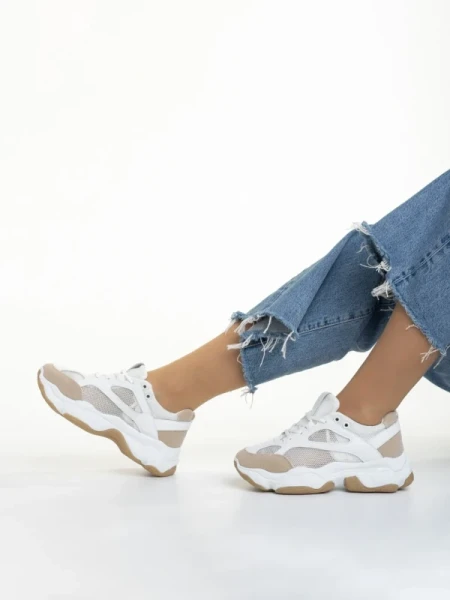 Rama fehér női sportcipő, textil anyagból készült