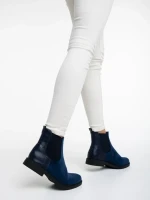 Dominika kék női bokacsizma textil anyagból