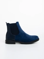 Dominika kék női bokacsizma textil anyagból