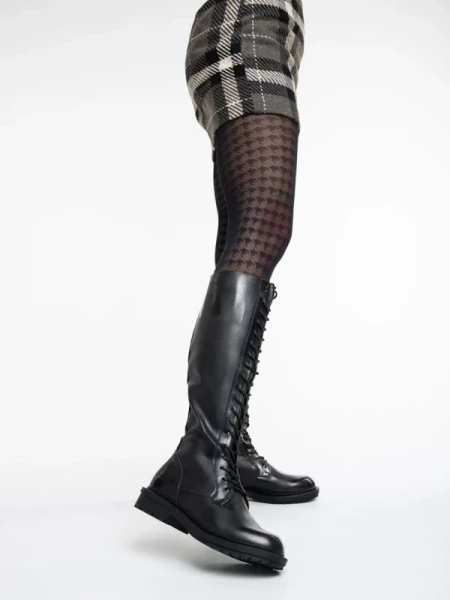 Nafiset fekete női csizma ökológiai bőrből