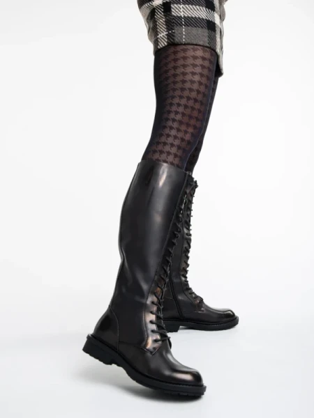 Nafiset bronz női csizma ökológiai bőrből