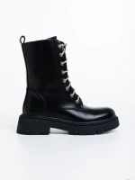 Lalitha fekete női bakancs ökológiai bőrből