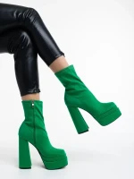 Montana zöld női bokacsizma textil anyagból