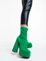 Montana zöld női bokacsizma textil anyagból