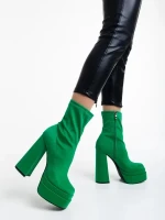 Montana zöld női bokacsizma textil anyagból