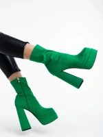 Montana zöld női bokacsizma textil anyagból