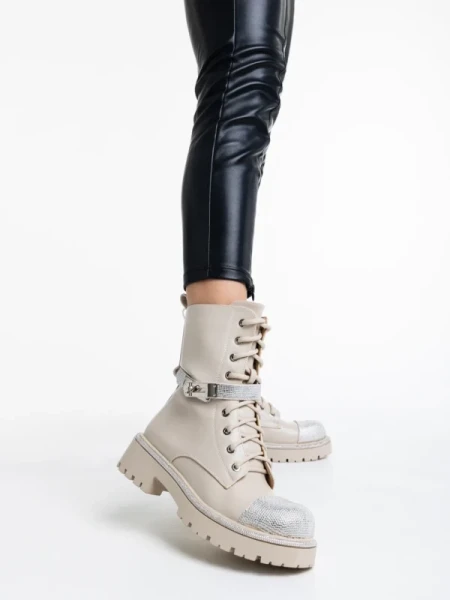 Inesa bézs női bakancs ökológiai bőrből