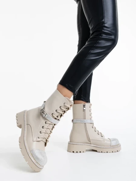 Inesa bézs női bakancs ökológiai bőrből