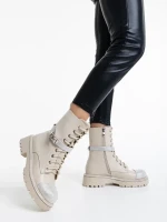 Inesa bézs női bakancs ökológiai bőrből