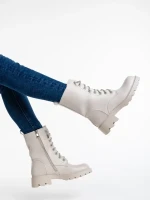 Kaoru bézs női bakancs ökológiai bőrből