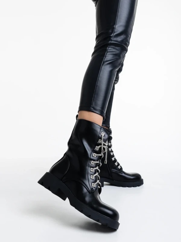 Kaoru fekete női bakancs ökológiai bőrből