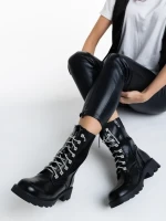 Kaoru fekete női bakancs ökológiai bőrből