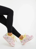 Osiana rózsaszin és sárga női sportcipő ökológiai bőrből