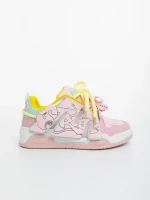 Osiana rózsaszin és sárga női sportcipő ökológiai bőrből