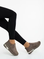 Zaruka barna női sportcipő textil anyagból