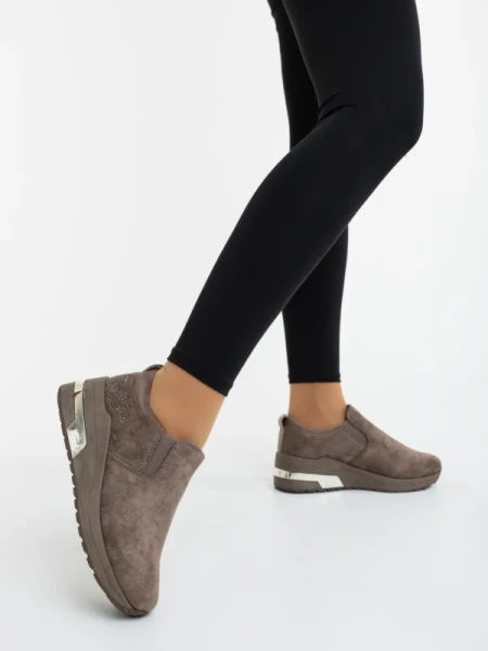 Zaruka barna női sportcipő textil anyagból