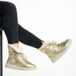 Anselma arany női csizma, textil anyagból készült