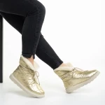 Anselma arany női csizma, textil anyagból készült