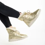 Anselma arany női csizma, textil anyagból készült